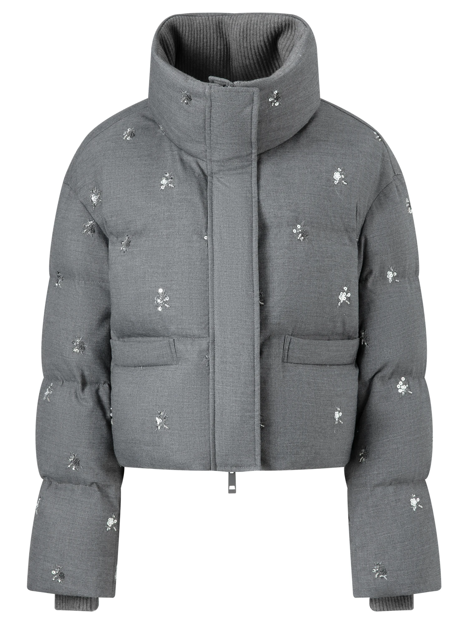 FSLE【Premium Series】Beaded Short Puffer Down Vest Women Autumn Winter Quilted Down Jacket Down Gilet Coat Outdoor Streetwear