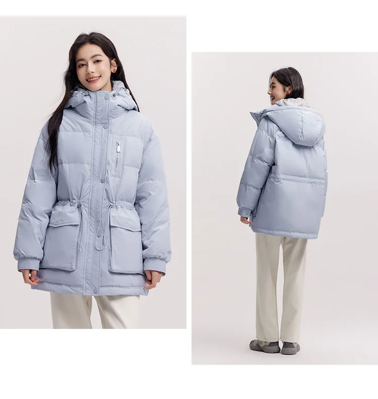 Semir Mid-Length Down Jacket Women Hooded Loose Fit Waist 2026 New Winter korean popular women's clothes