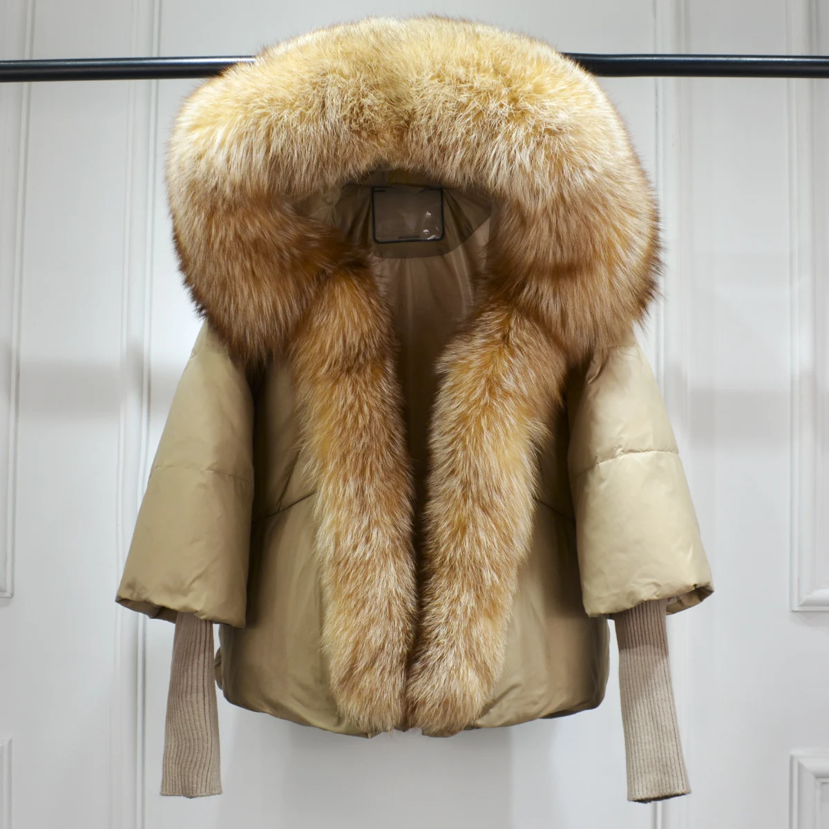 Lagabogy 2025 Winter Women Warm White Duck Down Jacket Loose Hood Puffer Coat Natural Real Fox Fur Collar Thick Luxury Outerwear