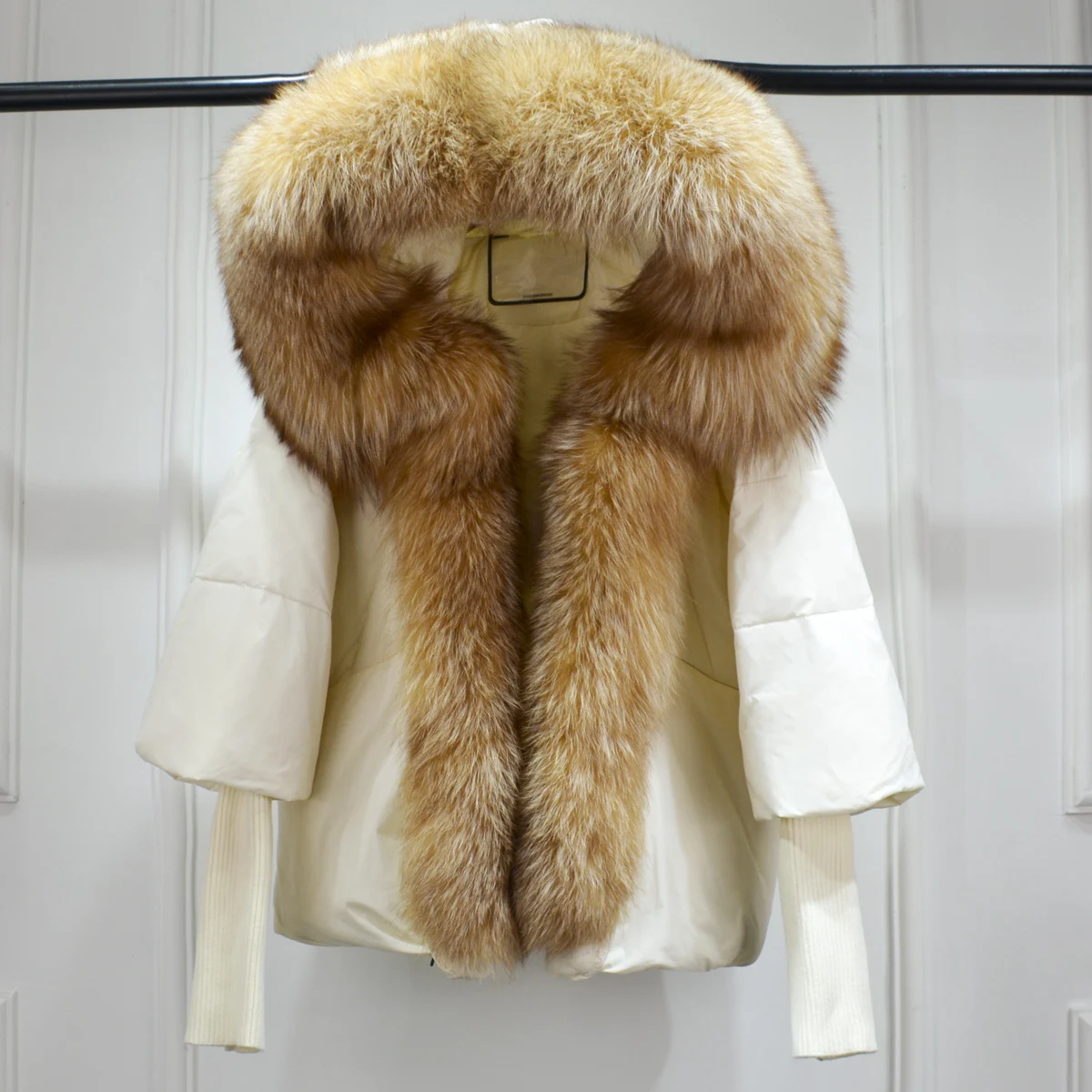 Lagabogy 2025 Winter Women Warm White Duck Down Jacket Loose Hood Puffer Coat Natural Real Fox Fur Collar Thick Luxury Outerwear