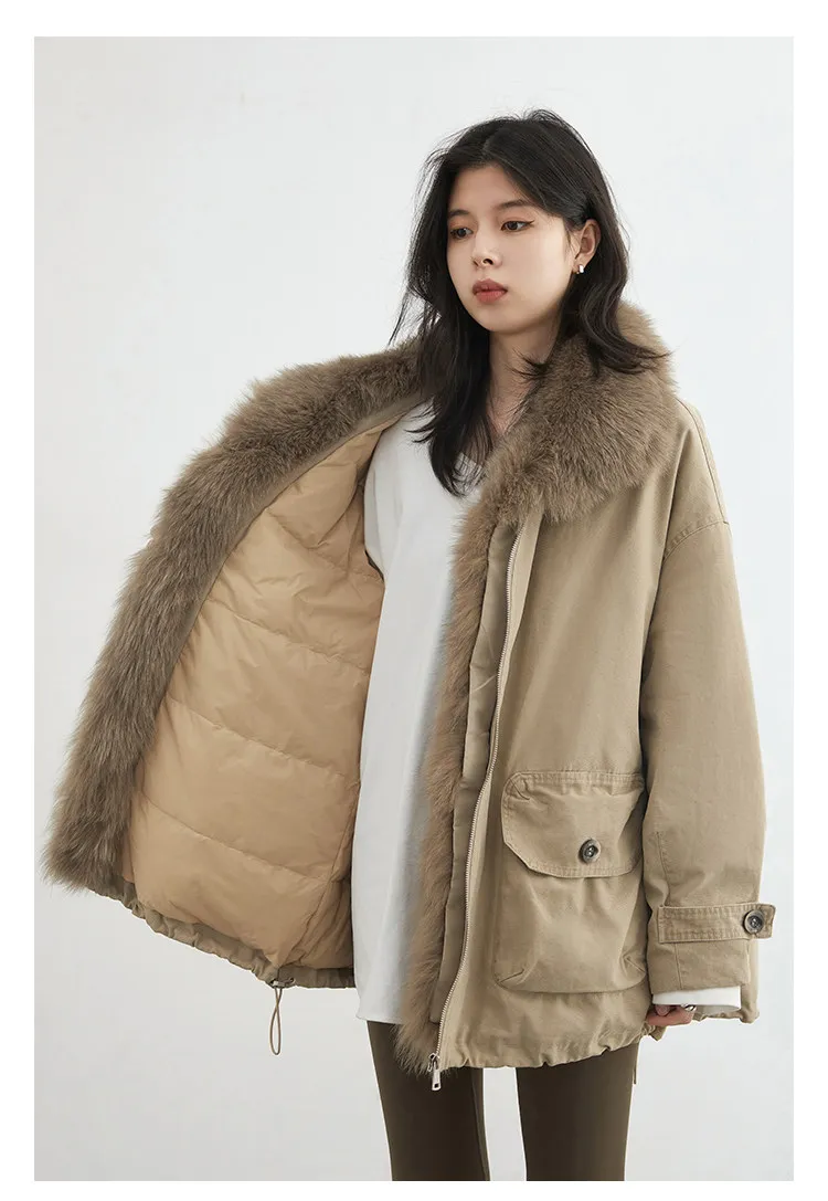 CHIC VEN Fashion Women Down Coats New Loose Casual 90 Goose Down Jacket Female Warm Parka Coat Autumn Winter 2025