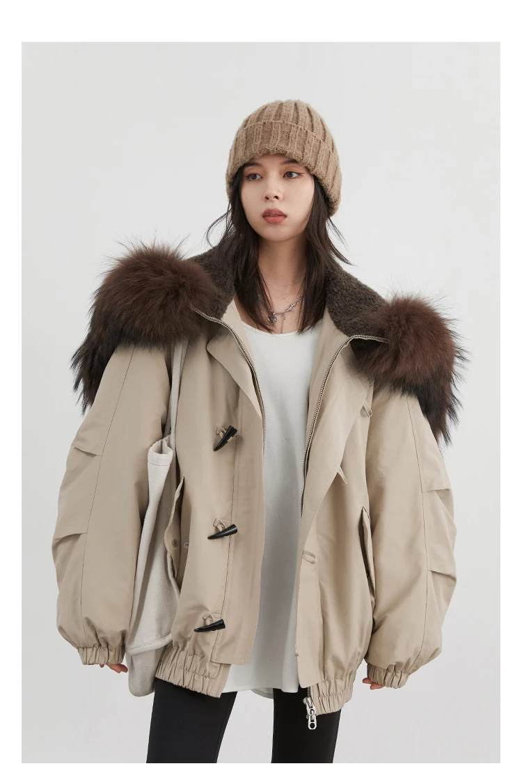 CHIC VEN Korean Women Down Coats Loose Casual Hooded Female Down Jacket Horn Button 90 White Duck Down Jacket Winter 2025