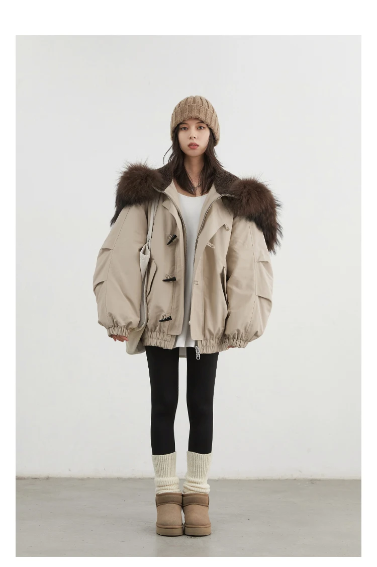 CHIC VEN Korean Women Down Coats Loose Casual Hooded Female Down Jacket Horn Button 90 White Duck Down Jacket Winter 2025