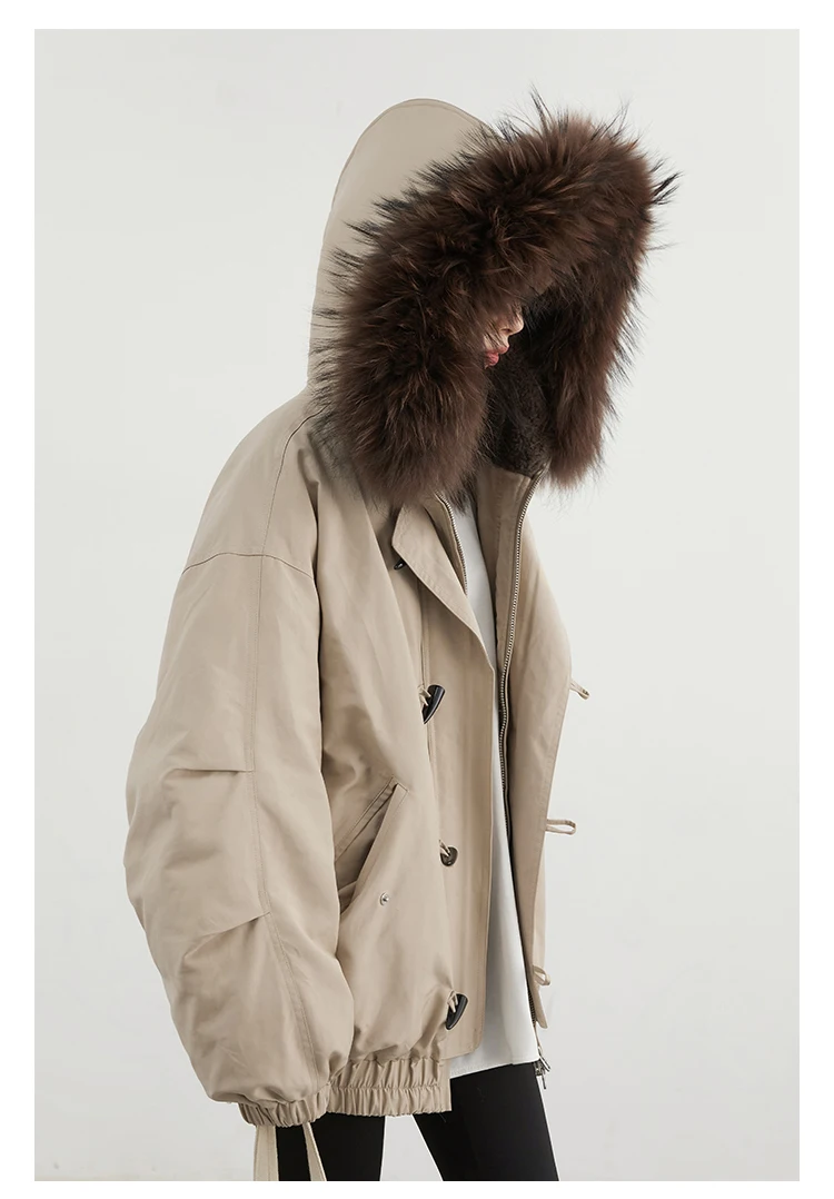 CHIC VEN Korean Women Down Coats Loose Casual Hooded Female Down Jacket Horn Button 90 White Duck Down Jacket Winter 2025