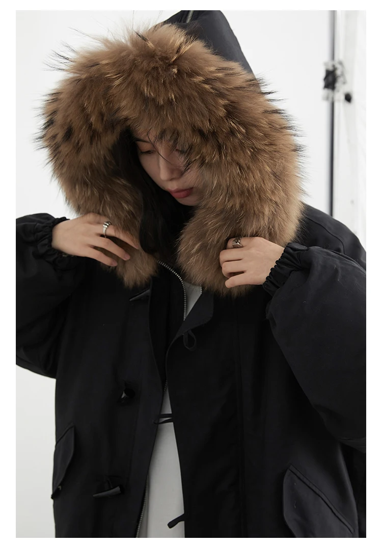 CHIC VEN Korean Women Down Coats Loose Casual Hooded Female Down Jacket Horn Button 90 White Duck Down Jacket Winter 2025