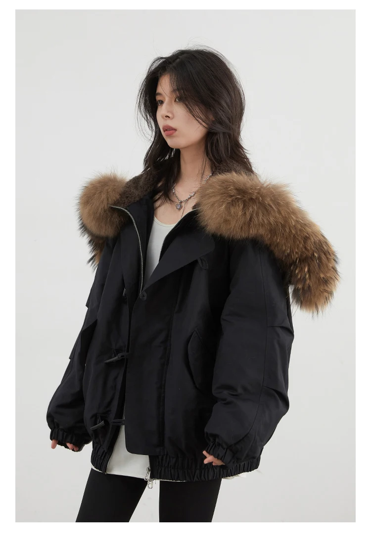 CHIC VEN Korean Women Down Coats Loose Casual Hooded Female Down Jacket Horn Button 90 White Duck Down Jacket Winter 2025