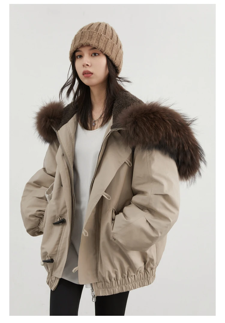 CHIC VEN Korean Women Down Coats Loose Casual Hooded Female Down Jacket Horn Button 90 White Duck Down Jacket Winter 2025
