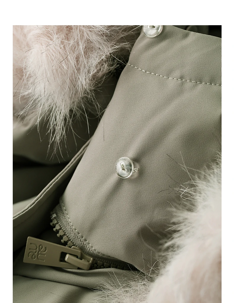 TOYOUTH Women 90% Down Jacket 2025 Winter New Fur Collar Hooded Cow Horn Buckle Three-proof Long Coat