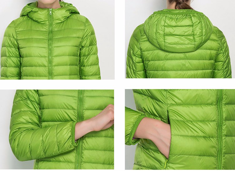 Winter Women Hooded Puffer Jackets Ultra Light Down Jacket Warm Coat Parka Female Portable Outwear Windbreaker Quilted Jacket