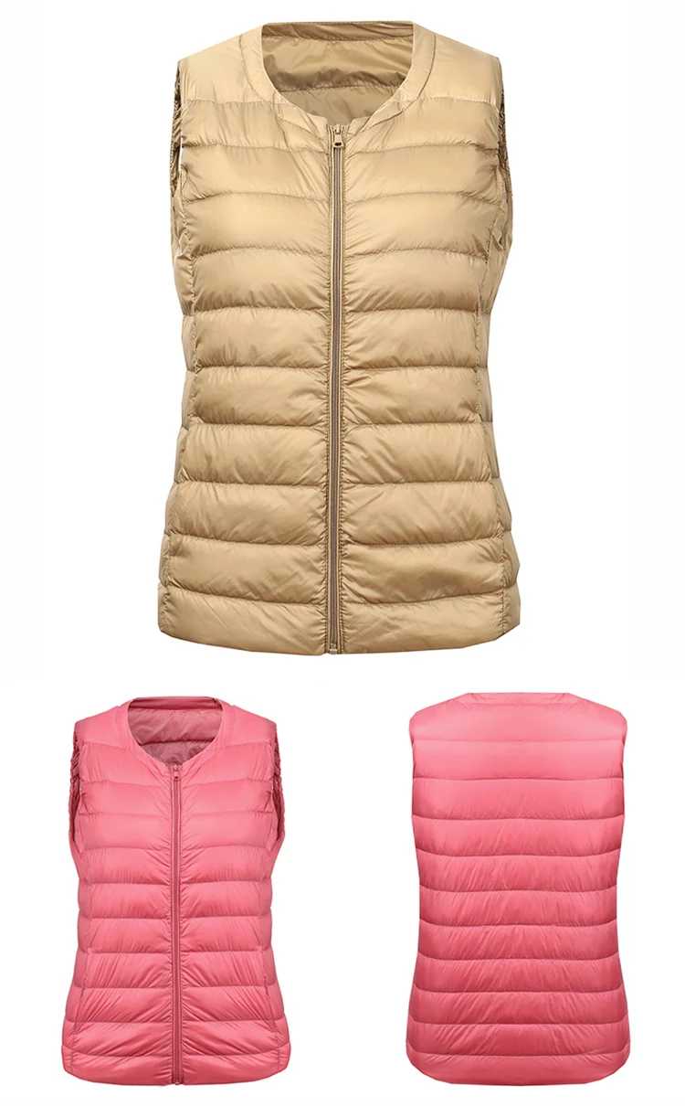 Schinteon S-8XL Women Ultra Light Down Vest Casual Slim White Duck Down Bottoming Sleeveless Winter Warm Liner Clothing