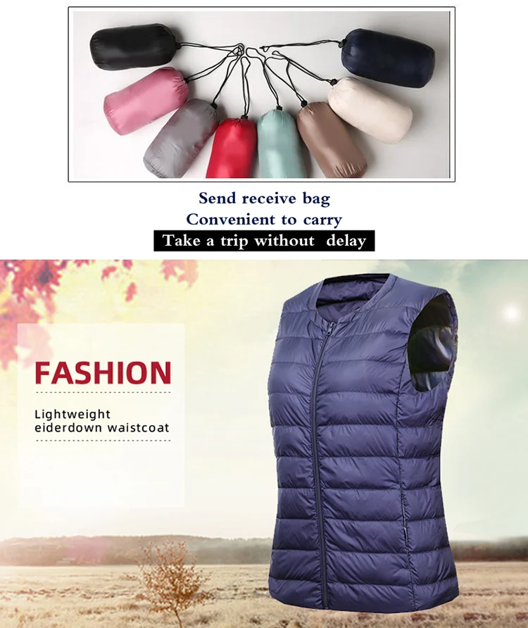 Schinteon S-8XL Women Ultra Light Down Vest Casual Slim White Duck Down Bottoming Sleeveless Winter Warm Liner Clothing