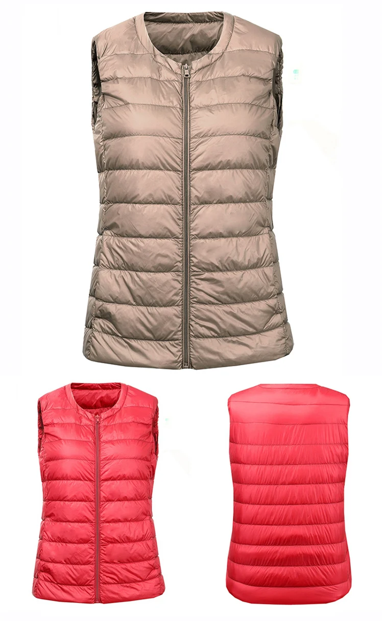 Schinteon S-8XL Women Ultra Light Down Vest Casual Slim White Duck Down Bottoming Sleeveless Winter Warm Liner Clothing