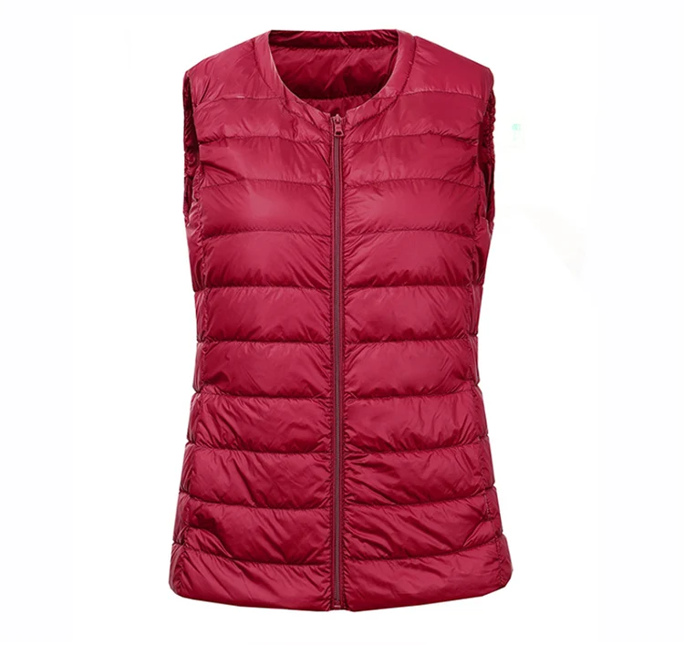 Schinteon S-8XL Women Ultra Light Down Vest Casual Slim White Duck Down Bottoming Sleeveless Winter Warm Liner Clothing