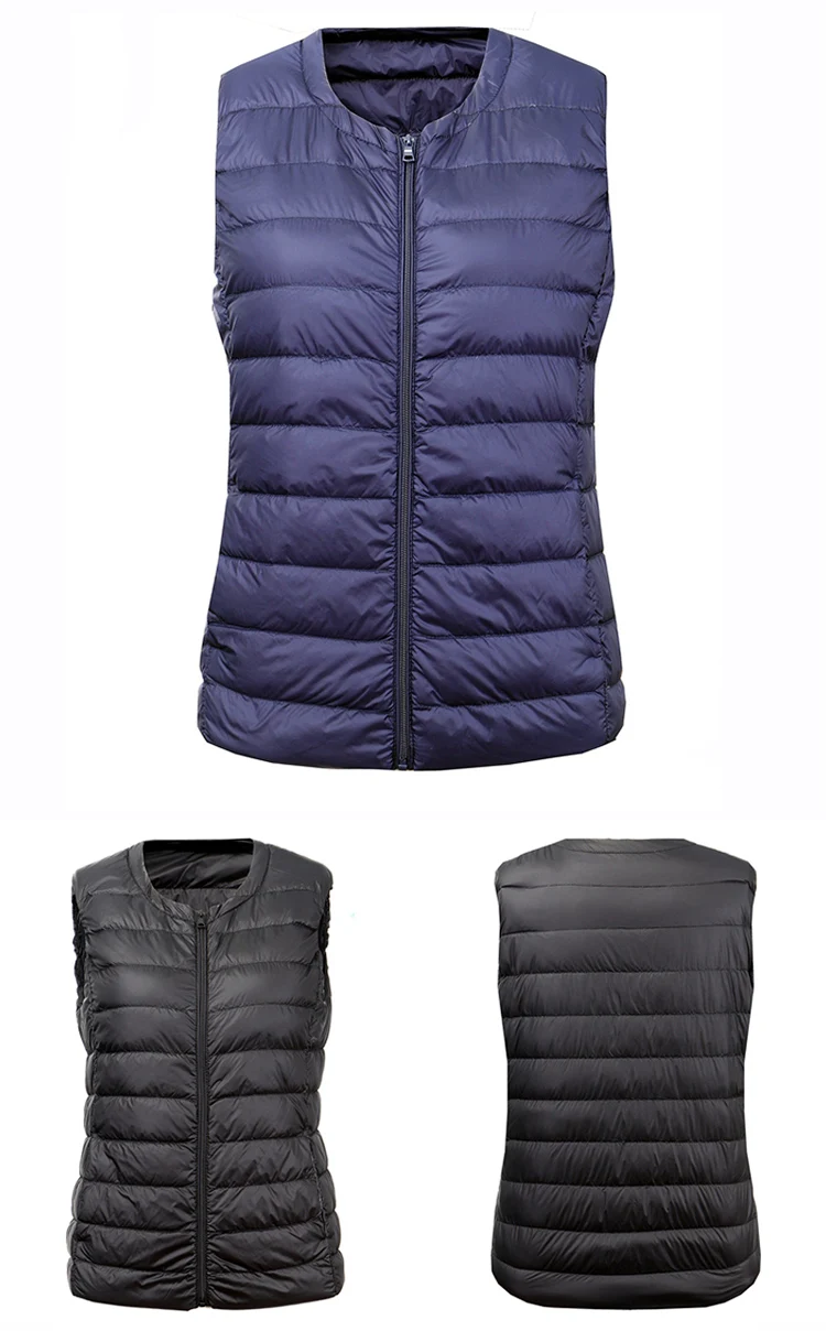 Schinteon S-8XL Women Ultra Light Down Vest Casual Slim White Duck Down Bottoming Sleeveless Winter Warm Liner Clothing