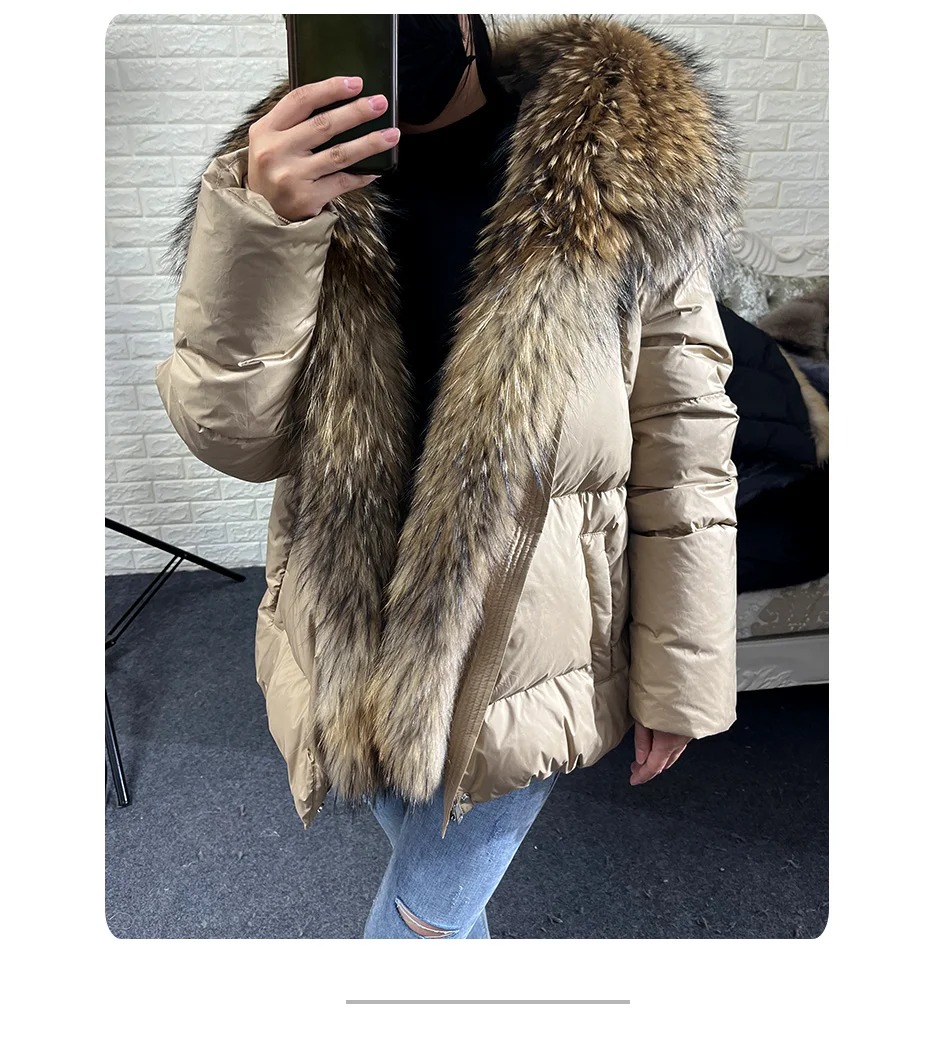 2026 MAOMAOKONG White Duck Down Jacket Winter Women Warm Loose Coat Natural Real Fox Fur Collar Thick Luxury Outerwear Parkas