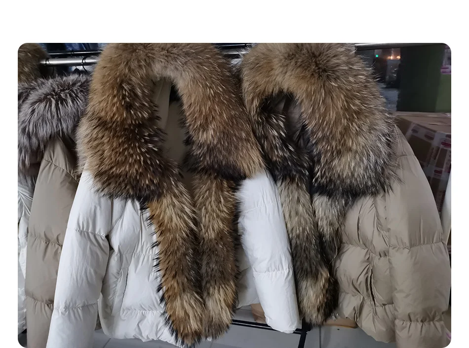 2026 MAOMAOKONG White Duck Down Jacket Winter Women Warm Loose Coat Natural Real Fox Fur Collar Thick Luxury Outerwear Parkas