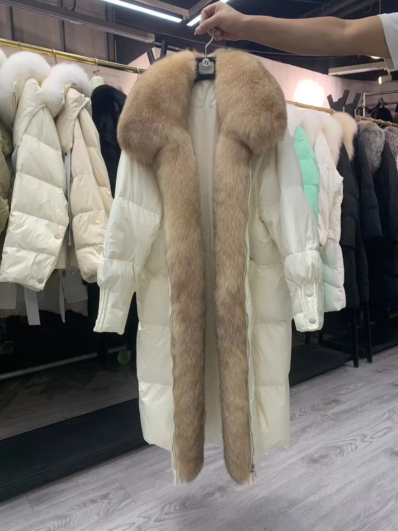 2025 New Winter Women Warm Coat 90% Goose Down Jacket Long Real Fox Fur Collar Thick Luxury Outerwear Female Coat Streetwear