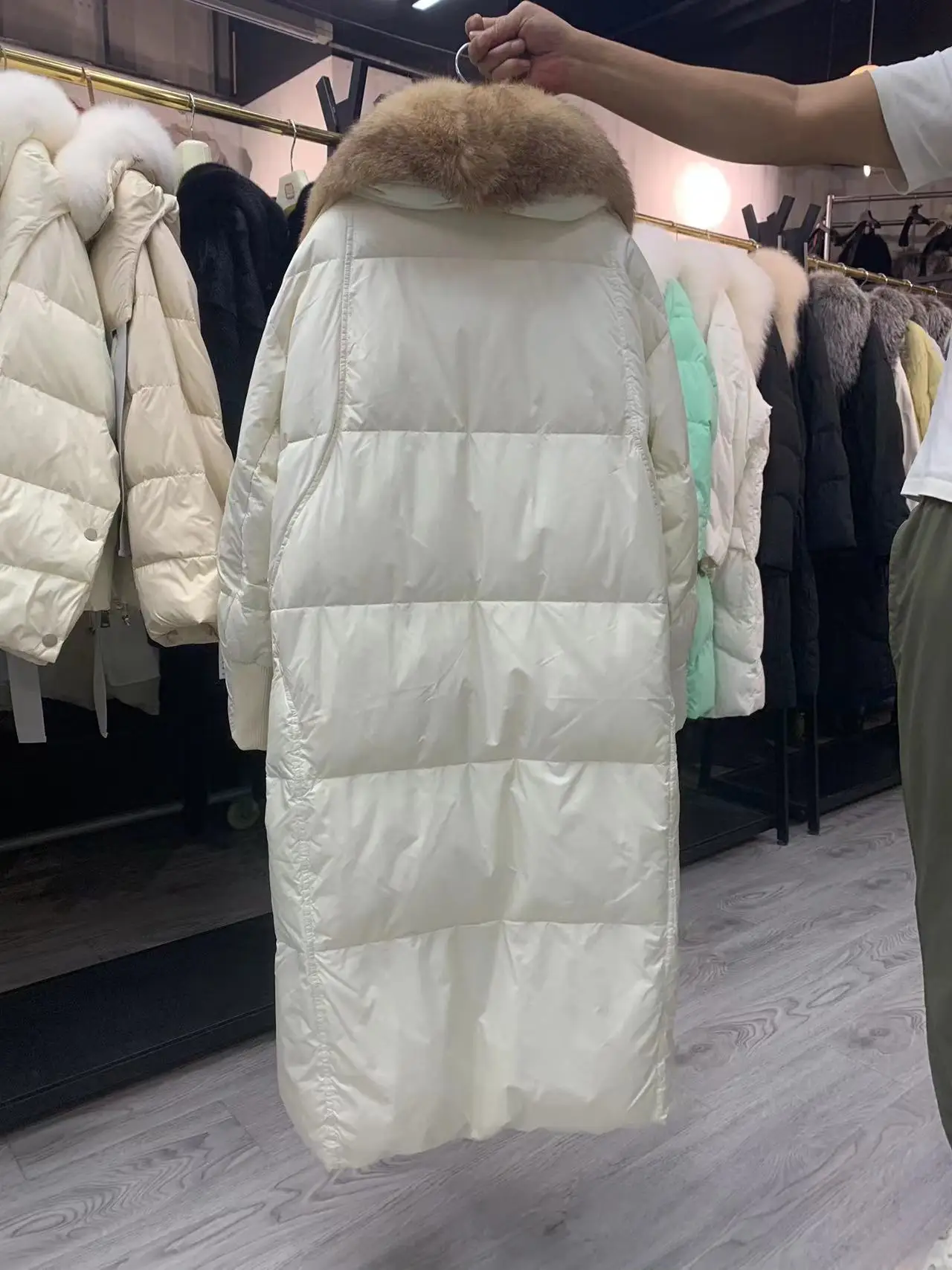 2025 New Winter Women Warm Coat 90% Goose Down Jacket Long Real Fox Fur Collar Thick Luxury Outerwear Female Coat Streetwear