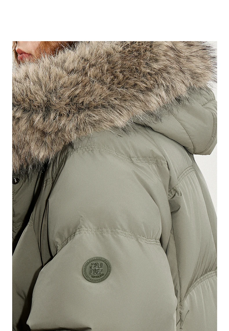 TOYOUTH Women 90% White Duck Down Thick Down Jacket 2025 Winter New Fur Collar Hooded Extra Long Warm Jacket Coat