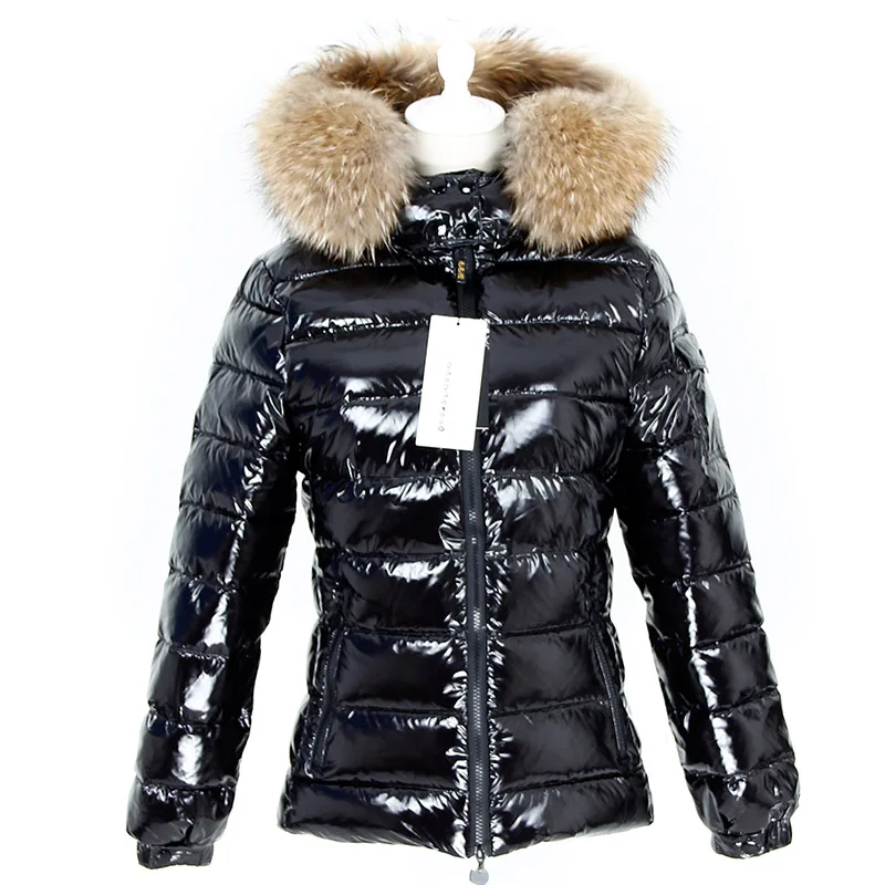 Maomaokong Winter Jacket Women Real Fur Coat Parkas Duck Down Lining Coat Real Raccoon Fur Collar Warm Black Streetwear