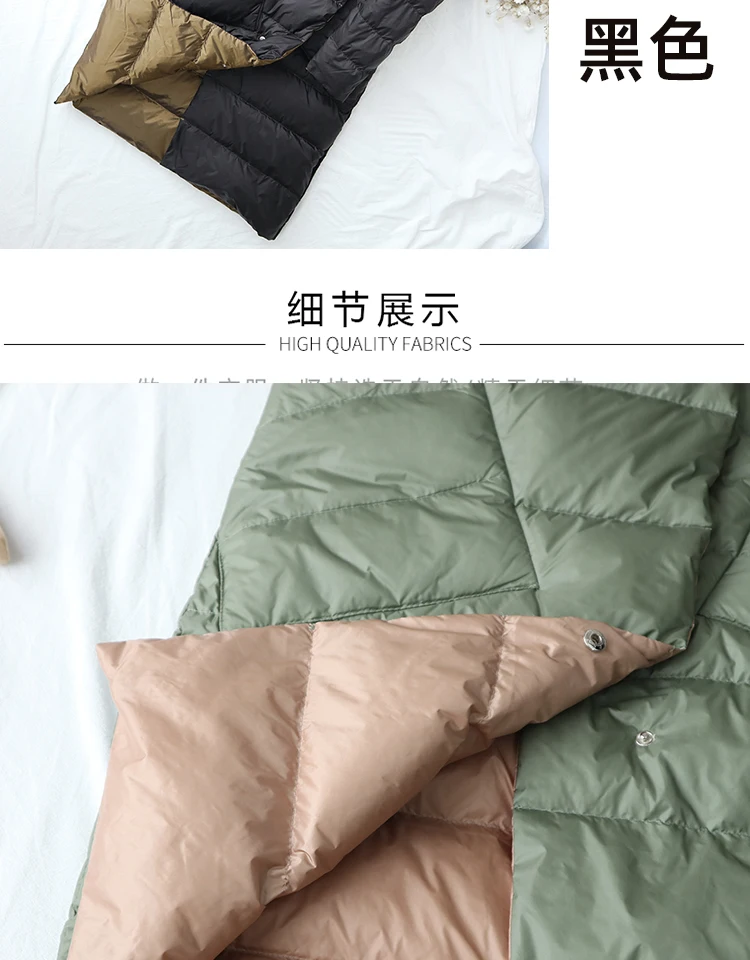 Autumn Double Sided Coat Women Warm Lightweight White Duck Down Coats Oversized Parkas Female Single-breasted Long Winter Jacket