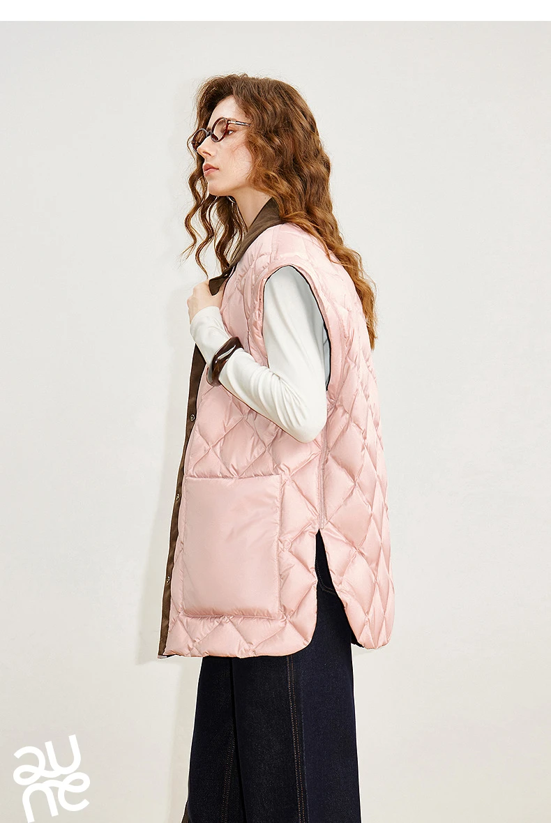 TOYOUTH Women 90% White Duck Down Jacket 2025 Winter New Double Side Antibacterial Turn Down Collar Parka Female Outwear Coat