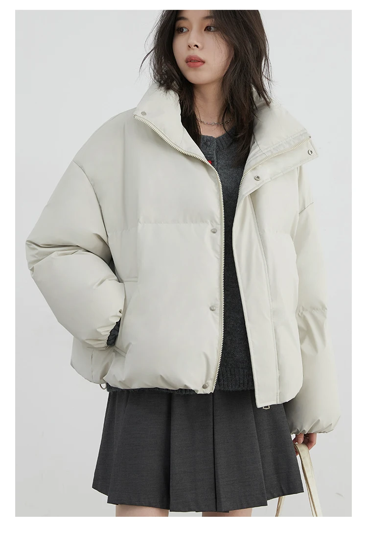 CHIC VEN Women Down Coats Solid Sports Casual Stand Collar PU 90 White Duck Down Ladies Down Jacket Autumn Winter 2025 Clothing