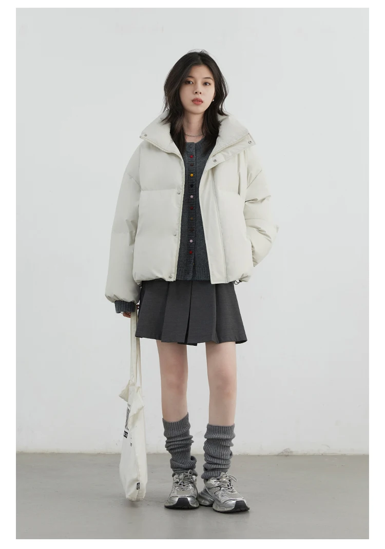 CHIC VEN Women Down Coats Solid Sports Casual Stand Collar PU 90 White Duck Down Ladies Down Jacket Autumn Winter 2025 Clothing