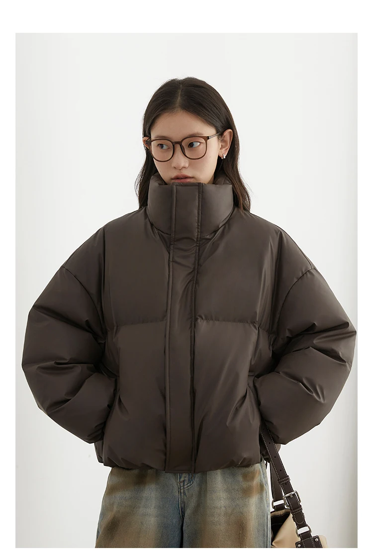 CHIC VEN Women Down Coats Solid Sports Casual Stand Collar PU 90 White Duck Down Ladies Down Jacket Autumn Winter 2025 Clothing