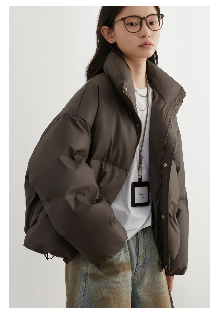CHIC VEN Women Down Coats Solid Sports Casual Stand Collar PU 90 White Duck Down Ladies Down Jacket Autumn Winter 2025 Clothing