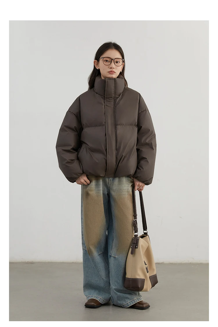 CHIC VEN Women Down Coats Solid Sports Casual Stand Collar PU 90 White Duck Down Ladies Down Jacket Autumn Winter 2025 Clothing