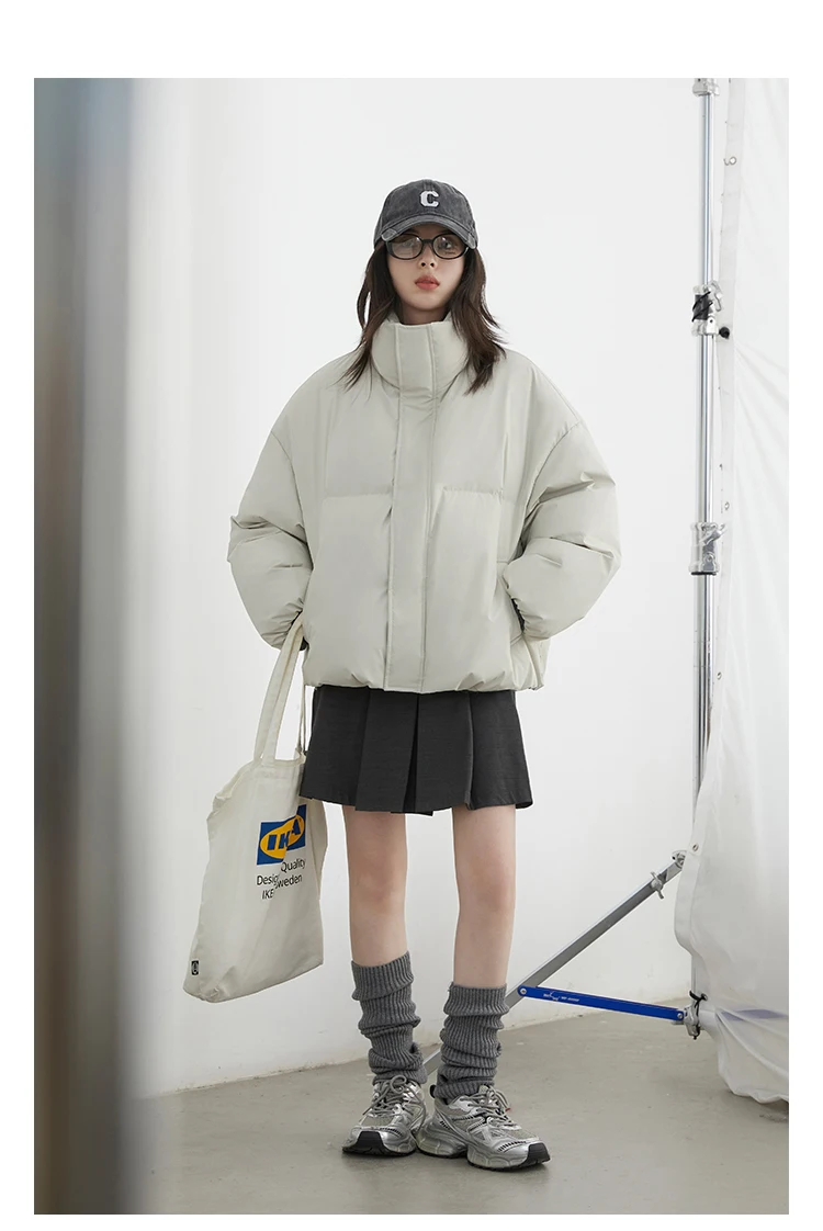 CHIC VEN Women Down Coats Solid Sports Casual Stand Collar PU 90 White Duck Down Ladies Down Jacket Autumn Winter 2025 Clothing