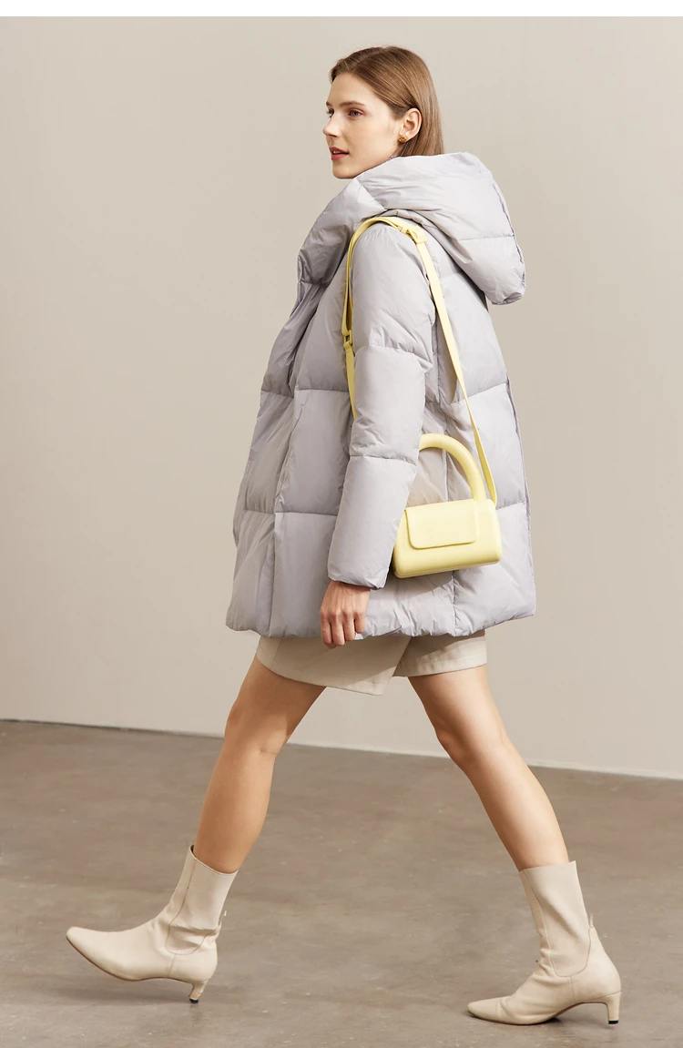 AMII Minimalist Hooded Women Duck Down Jacket Winter New 2024 Loose Warm Bread Clothing Trendy Blends Streetwear Female 12424111