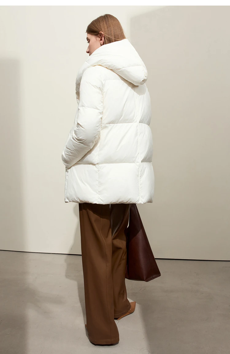 AMII Minimalist Hooded Women Duck Down Jacket Winter New 2024 Loose Warm Bread Clothing Trendy Blends Streetwear Female 12424111