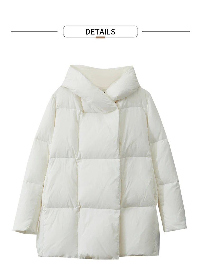 AMII Minimalist Hooded Women Duck Down Jacket Winter New 2024 Loose Warm Bread Clothing Trendy Blends Streetwear Female 12424111