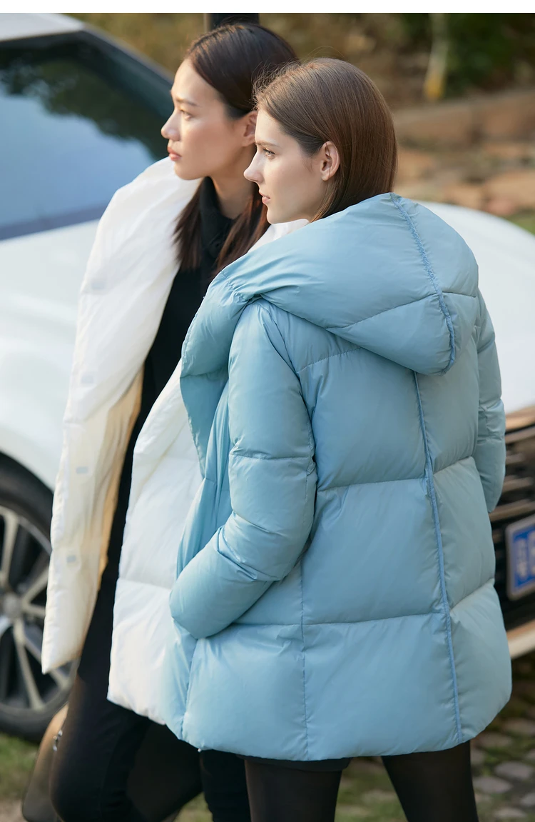 AMII Minimalist Hooded Women Duck Down Jacket Winter New 2024 Loose Warm Bread Clothing Trendy Blends Streetwear Female 12424111