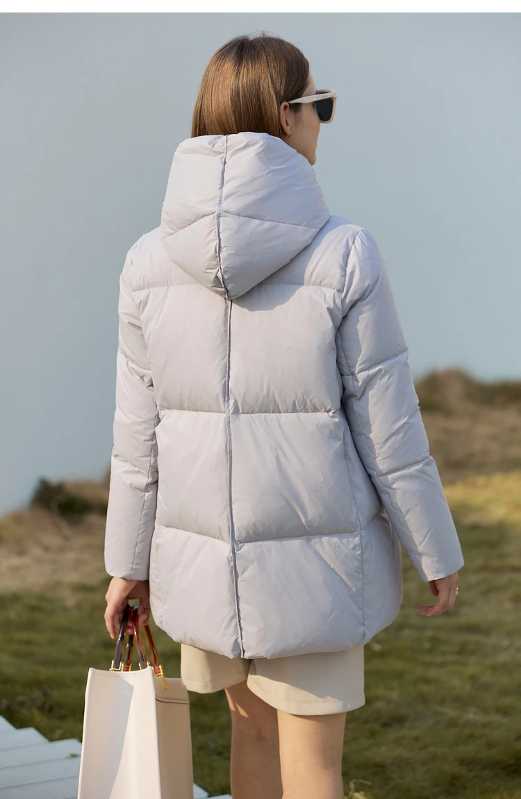 AMII Minimalist Hooded Women Duck Down Jacket Winter New 2024 Loose Warm Bread Clothing Trendy Blends Streetwear Female 12424111