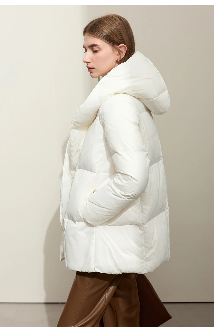 AMII Minimalist Hooded Women Duck Down Jacket Winter New 2024 Loose Warm Bread Clothing Trendy Blends Streetwear Female 12424111