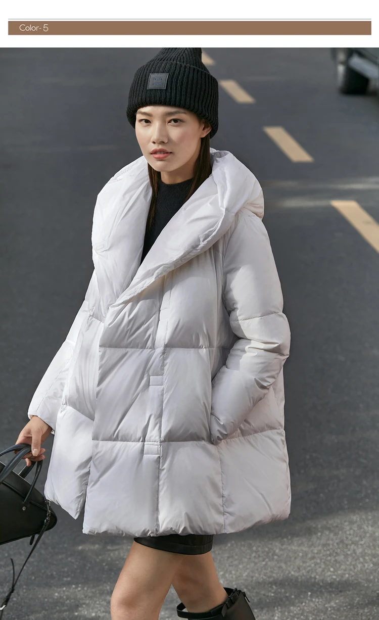 AMII Minimalist Hooded Women Duck Down Jacket Winter New 2024 Loose Warm Bread Clothing Trendy Blends Streetwear Female 12424111