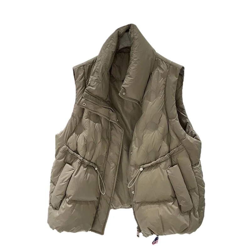Women Sleeveless Down Vest Autumn Winter Loose White Duck Down Jacket Waistcoat Female Warm Vest Outwear