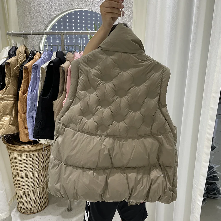 Women Sleeveless Down Vest Autumn Winter Loose White Duck Down Jacket Waistcoat Female Warm Vest Outwear