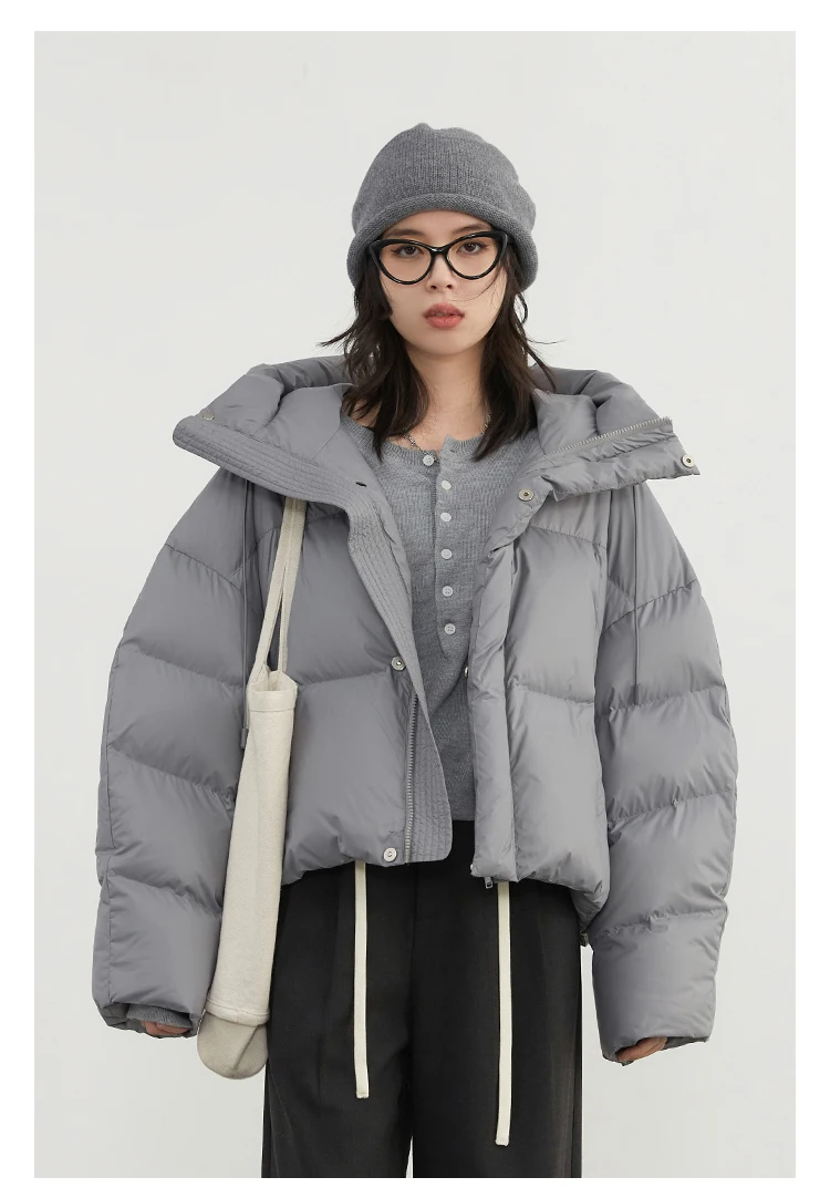 CHIC VEN Women Down Coats Loose Casual New Hooded 90 White Duck Down Female Down Jacket Autumn Winter 2025