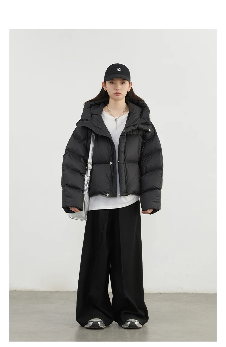 CHIC VEN Women Down Coats Loose Casual New Hooded 90 White Duck Down Female Down Jacket Autumn Winter 2025
