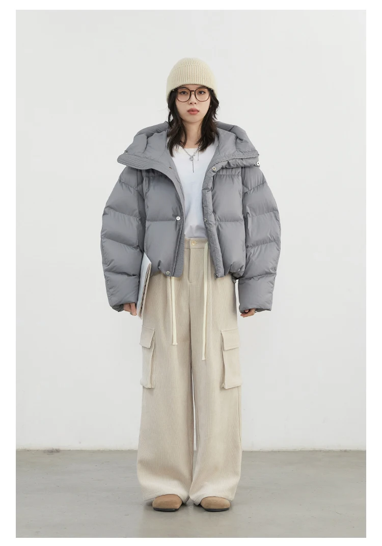 CHIC VEN Women Down Coats Loose Casual New Hooded 90 White Duck Down Female Down Jacket Autumn Winter 2025