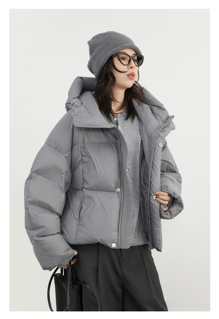 CHIC VEN Women Down Coats Loose Casual New Hooded 90 White Duck Down Female Down Jacket Autumn Winter 2025
