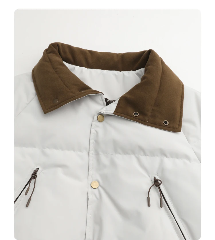CHIC VEN Fashion Women Down Coats Long Sleeve Solid Retro Loose Casual Contrasting 90 White Down Jacket Autumn Winter 2025