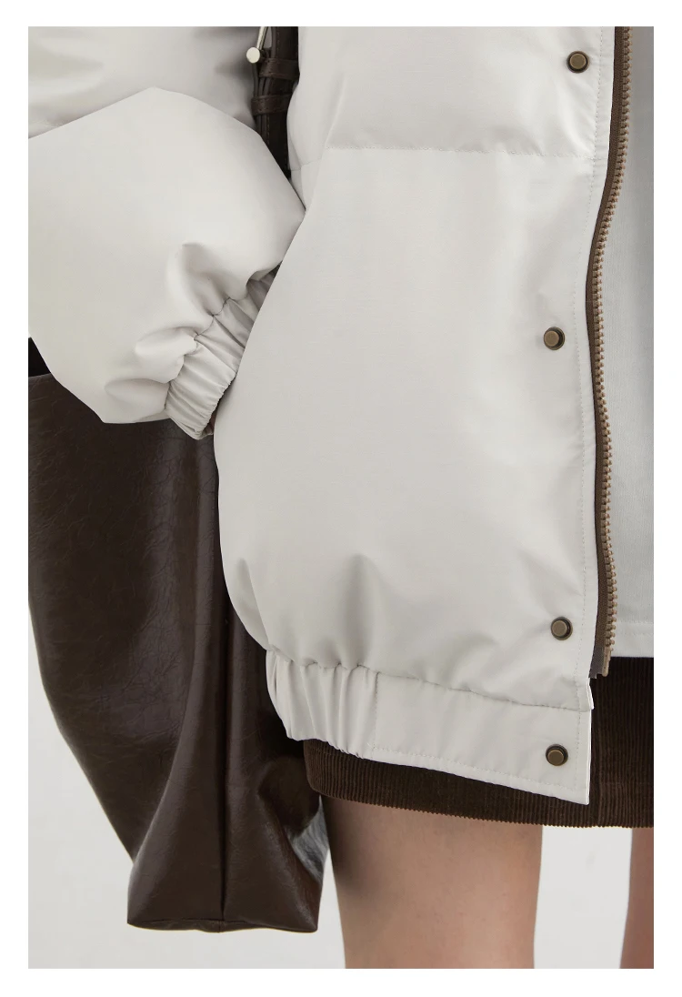 CHIC VEN Fashion Women Down Coats Long Sleeve Solid Retro Loose Casual Contrasting 90 White Down Jacket Autumn Winter 2025
