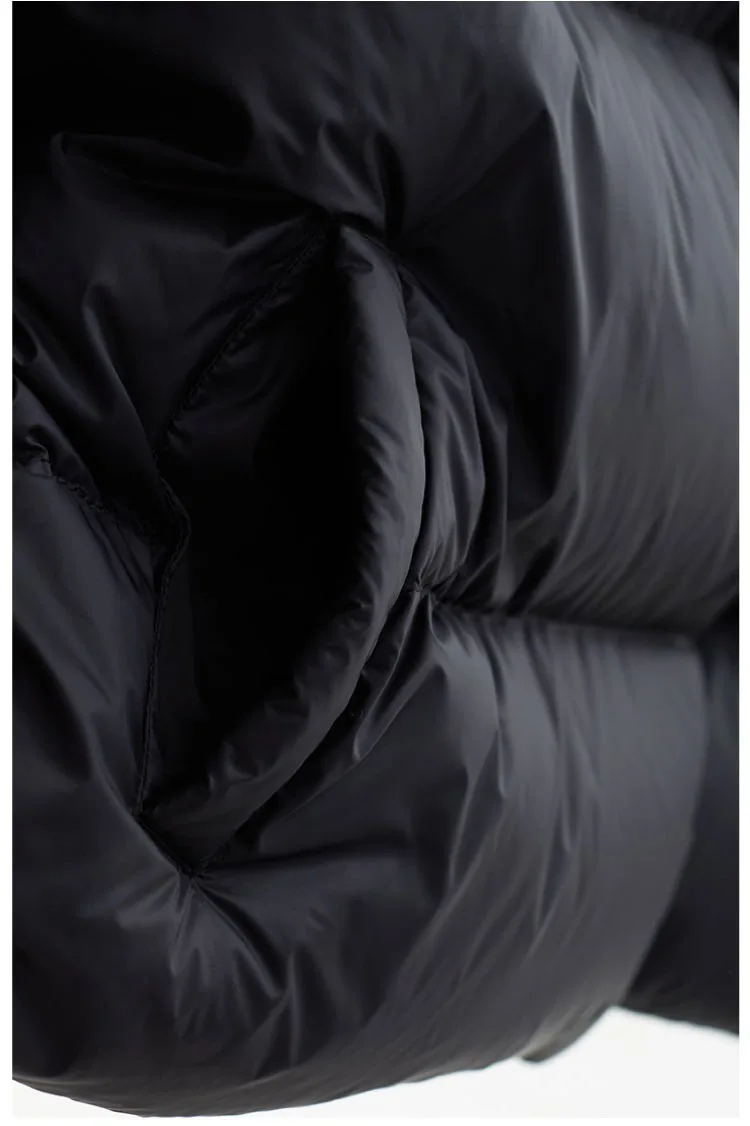 Goose down 160G~Magnetic Buckle Winter New Style Black Short down Jacket for Women, Lightweight Thick Coat for Petite Sizes