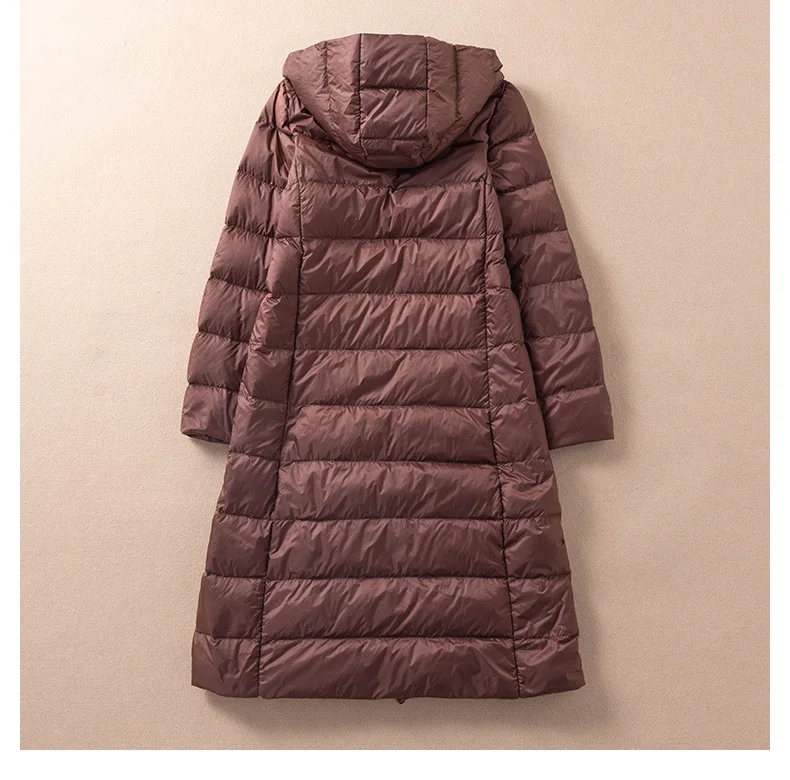 2022 Autumn Winter Women Down Coat Warm Lightweight White Duck Down Jacket Parkas Ladies Loose Long Hooded Windproof Outwears
