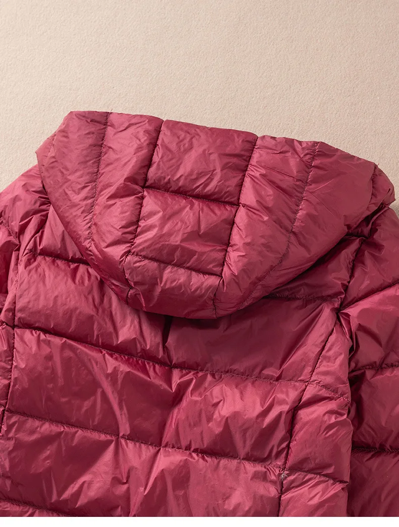 2022 Autumn Winter Women Down Coat Warm Lightweight White Duck Down Jacket Parkas Ladies Loose Long Hooded Windproof Outwears